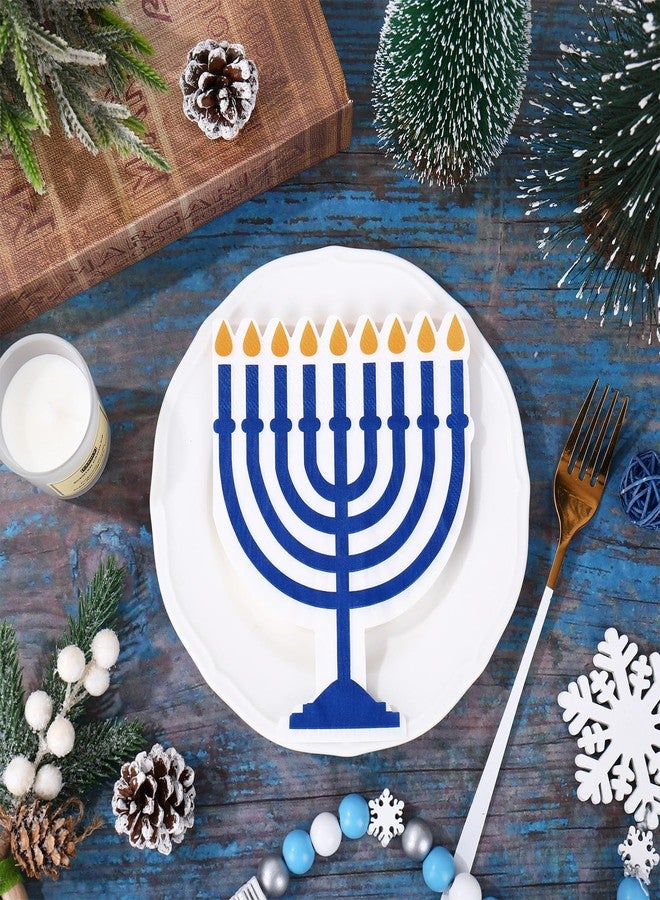 JarThenaAMCS مناديل ورقية للاستخدام مرة واحدة من JarThenaAMCS، 100 قطعة، مثالية لعيد حانوكا، مع شموع مينورا، مناسبة للغداء والعشاء، وأعياد الميلاد، وحفلات استقبال المولود. - Image 4